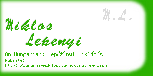 miklos lepenyi business card
